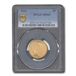 1912 $5 Indian Gold Half Eagle MS-65 PCGS