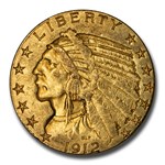 1912 $5 Indian Gold Half Eagle XF