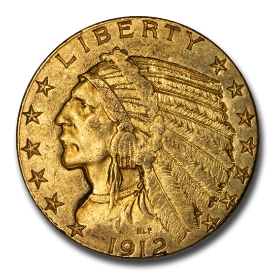 1912 $5 Indian Gold Half Eagle XF