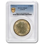 1912-A Germany Silver 3 Mark MS-65 PCGS
