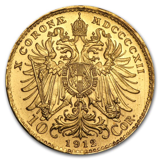 1912 Austria Gold 10 Coronas AU (Restrikes) 1912 Austria Gold 10 Coronas AU (Restrikes)