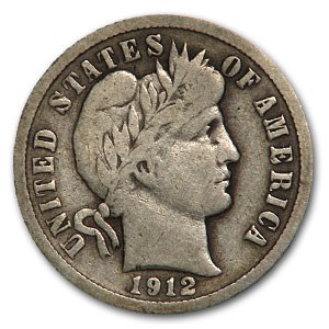 1912 Barber Dime Fine 1912 Barber Dime Fine