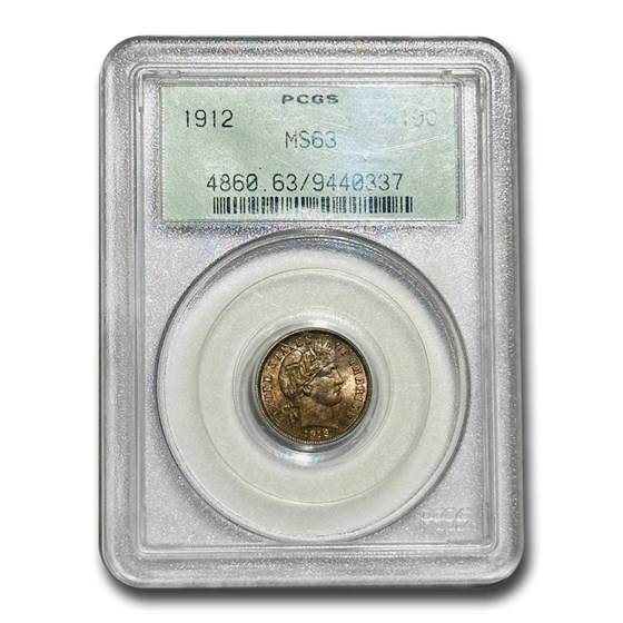 1912 Barber Dime MS-63 PCGS 1912 Barber Dime MS-63 PCGS