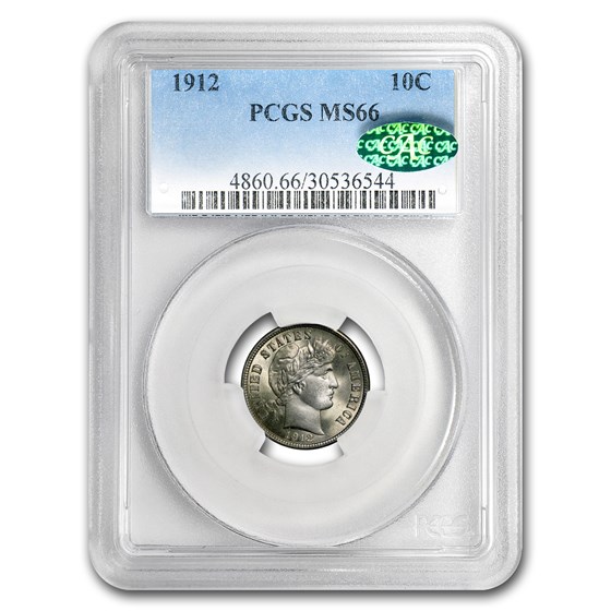 1912 Barber Dime MS-66 PCGS (CAC) 1912 Barber Dime MS-66 PCGS (CAC)