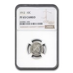1912 Barber Dime PF-65 Cameo NGC