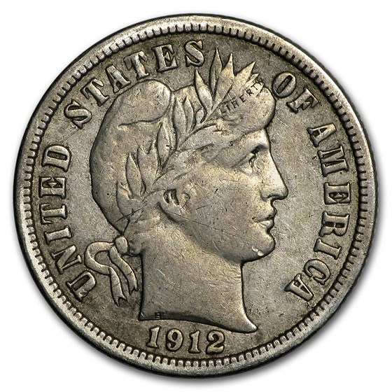 1912 Barber Dime VF 1912 Barber Dime VF