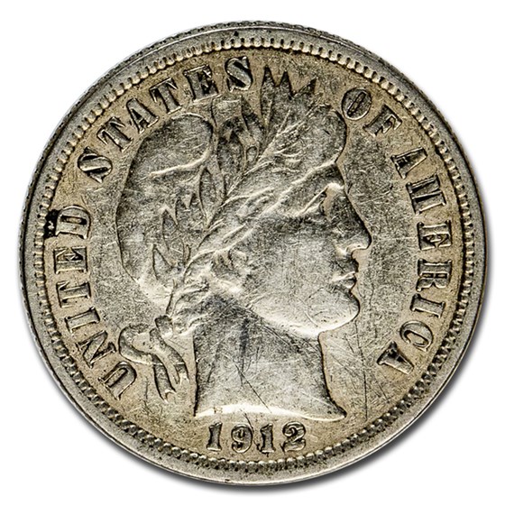 1912 Barber Dime XF (Details) 1912 Barber Dime XF (Details)