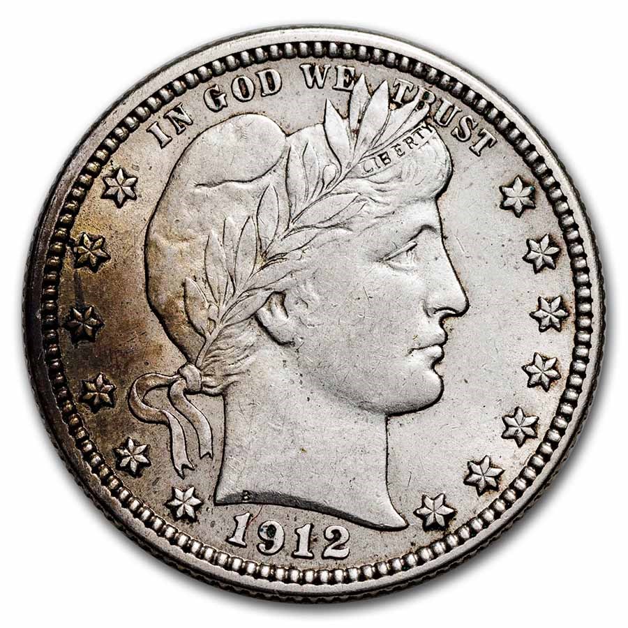 1912 Barber Quarter AU