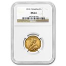 1912 Canada Gold $5 MS-63 NGC