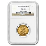 1912 Canada Gold $5 MS-63 NGC
