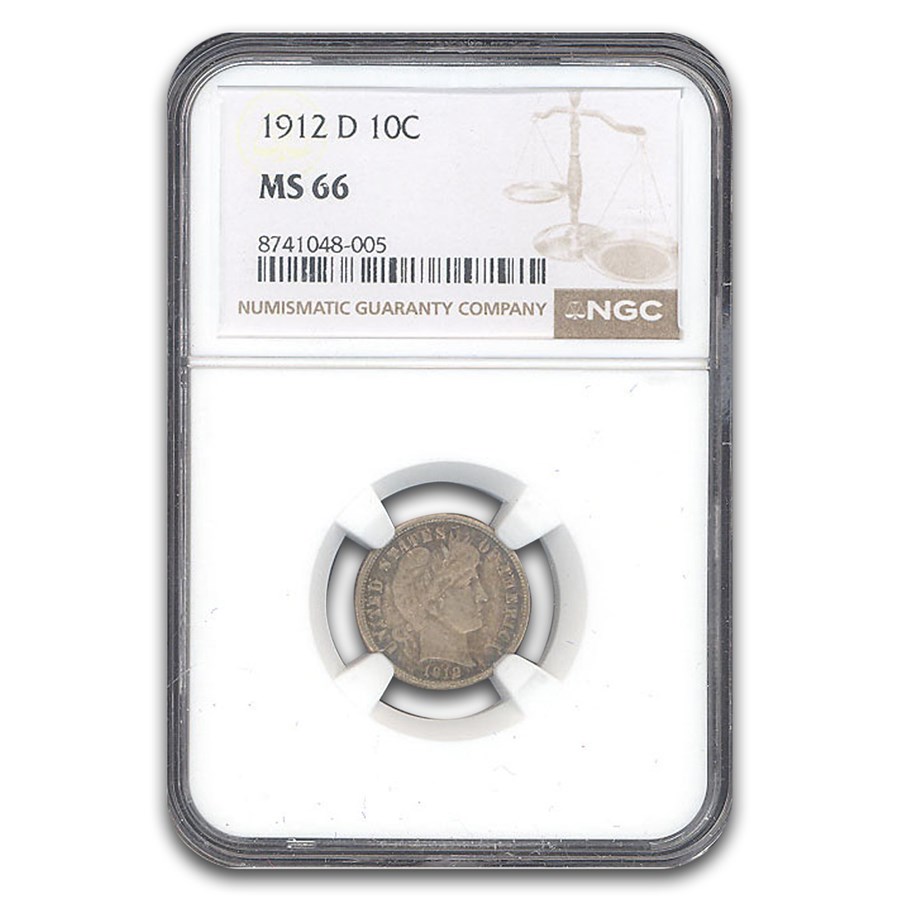 1912-D Barber Dime MS-66 NGC