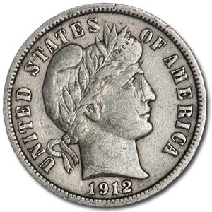 1912-D Barber Dime XF (Details) 1912-D Barber Dime XF (Details)