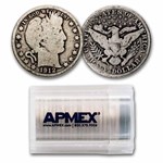 1912-D Barber Half Dollar 20-Coin Roll Avg Circ