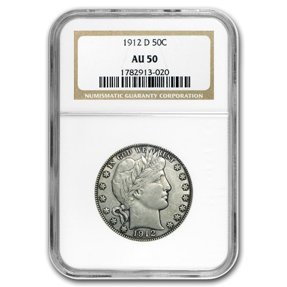 1912-D Barber Half Dollar AU-50 NGC 1912-D Barber Half Dollar AU-50 NGC
