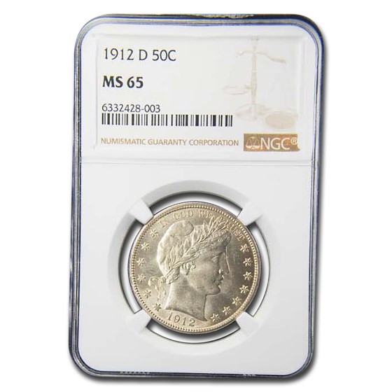 1912-D Barber Half Dollar MS-65 NGC 1912-D Barber Half Dollar MS-65 NGC