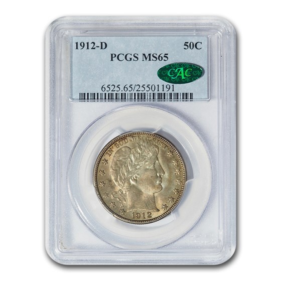 1912-D Barber Half Dollar MS-65 PCGS CAC 1912-D Barber Half Dollar MS-65 PCGS CAC