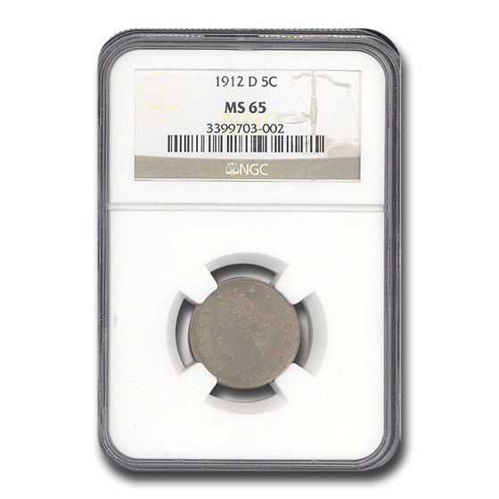 1912-D Liberty Head V Nickel MS-65 NGC 1912-D Liberty Head V Nickel MS-65 NGC