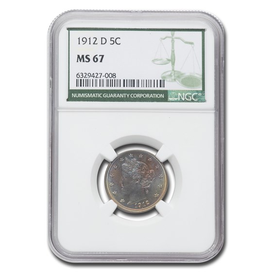 1912-D Liberty Head V Nickel MS-67 NGC (Green Label) 1912-D Liberty Head V Nickel MS-67 NGC (Green Label)