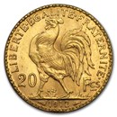 1912 France Gold 20 Francs Rooster BU
