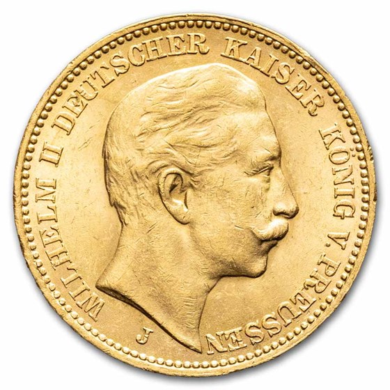 1912-J Germany Gold 20 Marks Prussia Wilhelm II BU 1912-J Germany Gold 20 Marks Prussia Wilhelm II BU