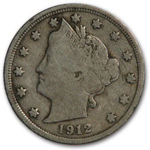 1912 Liberty Head V Nickel Fine