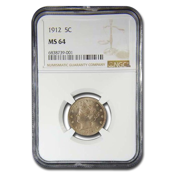 1912 Liberty Head V Nickel MS-64 NGC 1912 Liberty Head V Nickel MS-64 NGC