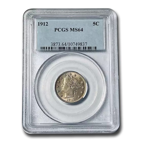 1912 Liberty Head V Nickel MS-64 PCGS 1912 Liberty Head V Nickel MS-64 PCGS