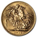 1912-M Australia Gold Sovereign George V BU