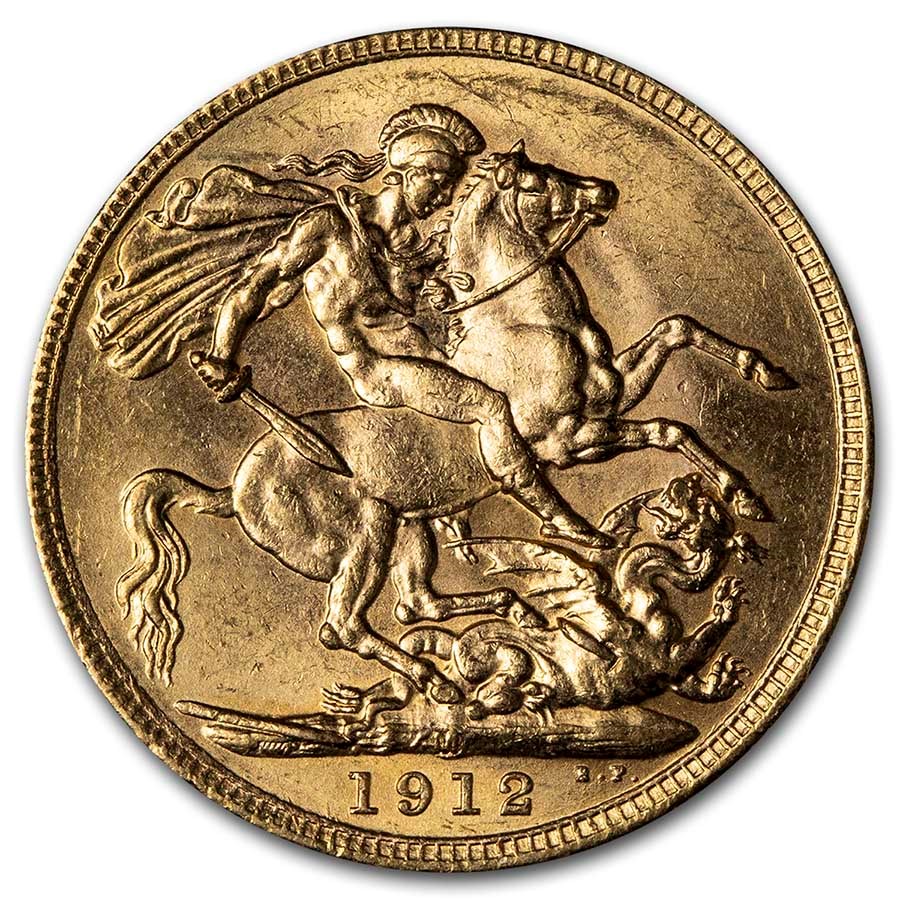 1912-M Australia Gold Sovereign George V BU