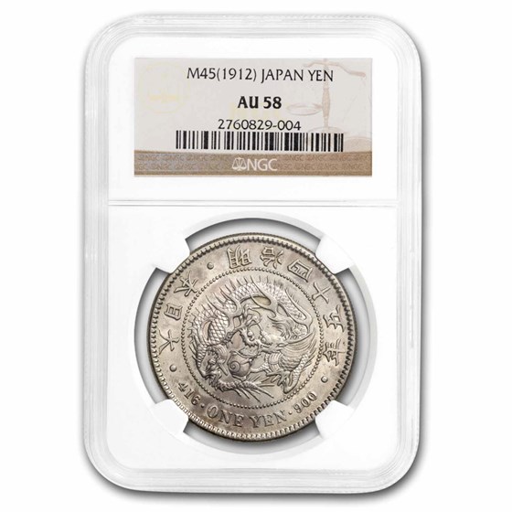 (1912) M45 Japan Silver Yen Mutsuhito AU-58 NGC (1912) M45 Japan Silver Yen Mutsuhito AU-58 NGC