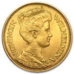 1912 Netherlands Gold 5 Gulden AU