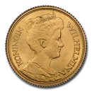 1912 Netherlands Gold 5 Gulden Wilhelmina I MS-64 NGC