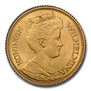 1912 Netherlands Gold 5 Gulden Wilhelmina I MS-64 NGC