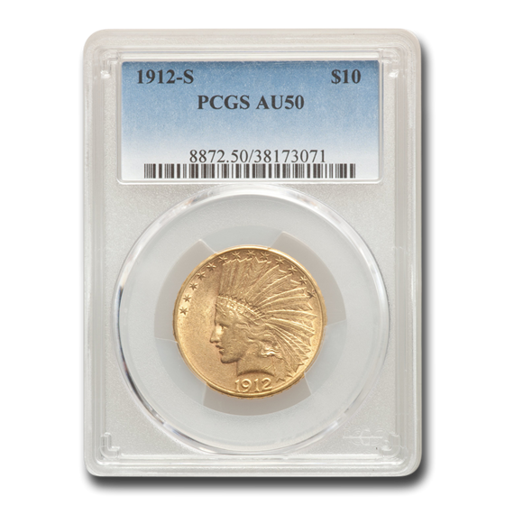 1912-S $10 Indian Gold Eagle AU-50 PCGS 1912-S $10 Indian Gold Eagle AU-50 PCGS