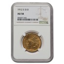 1912-S $10 Indian Gold Eagle AU-58 NGC