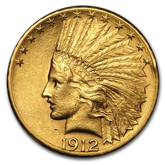 1912-S $10 Indian Gold Eagle AU Details (Cleaned) 1912-S $10 Indian Gold Eagle AU Details (Cleaned)