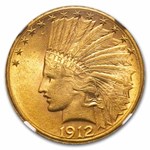 1912-S $10 Indian Gold Eagle MS-61 NGC
