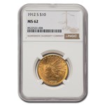 1912-S $10 Indian Gold Eagle MS-62 NGC