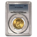 1912-S $10 Indian Gold Eagle MS-62 PCGS