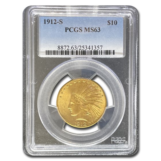 1912-S $10 Indian Gold Eagle MS-63 PCGS 1912-S $10 Indian Gold Eagle MS-63 PCGS