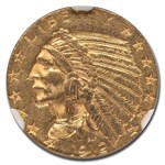 1912-S $5 Indian Gold Half Eagle AU-58 NGC