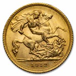 1912-S Australia Gold 1/2 Sovereign BU