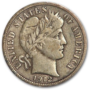 1912-S Barber Dime Fine 1912-S Barber Dime Fine