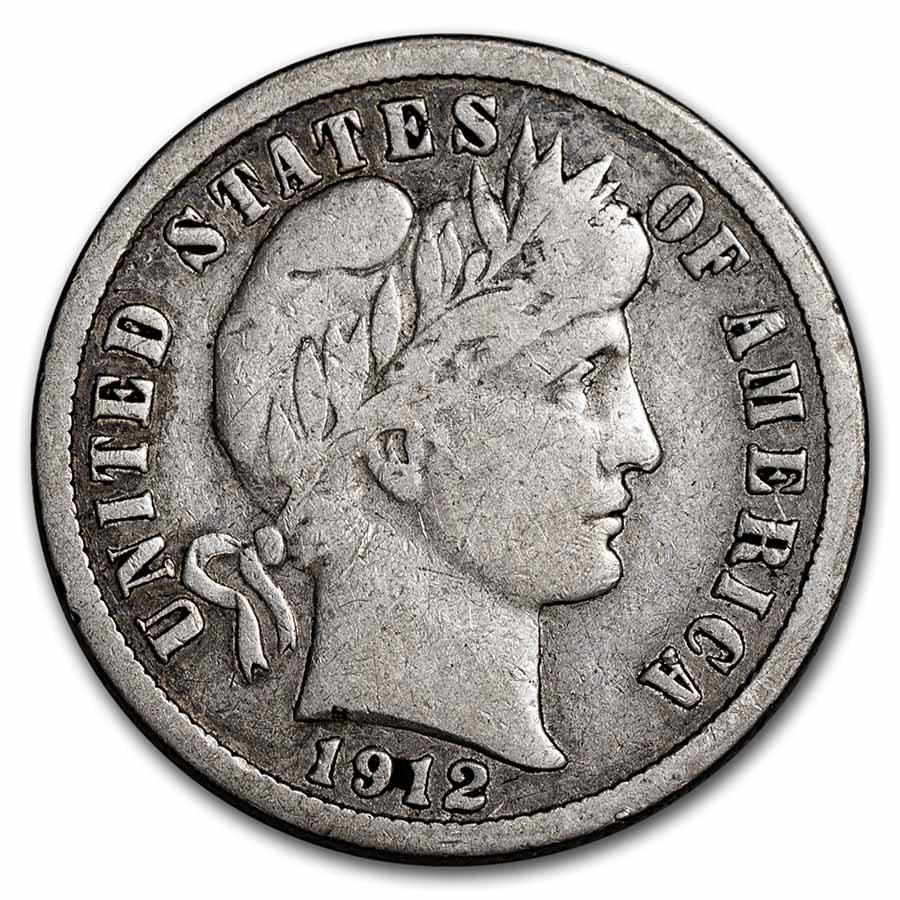 1912-S Barber Dime Good/VG