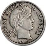 1912-S Barber Dime VF
