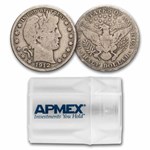 1912-S Barber Half Dollar 20-Coin Roll Avg Circ
