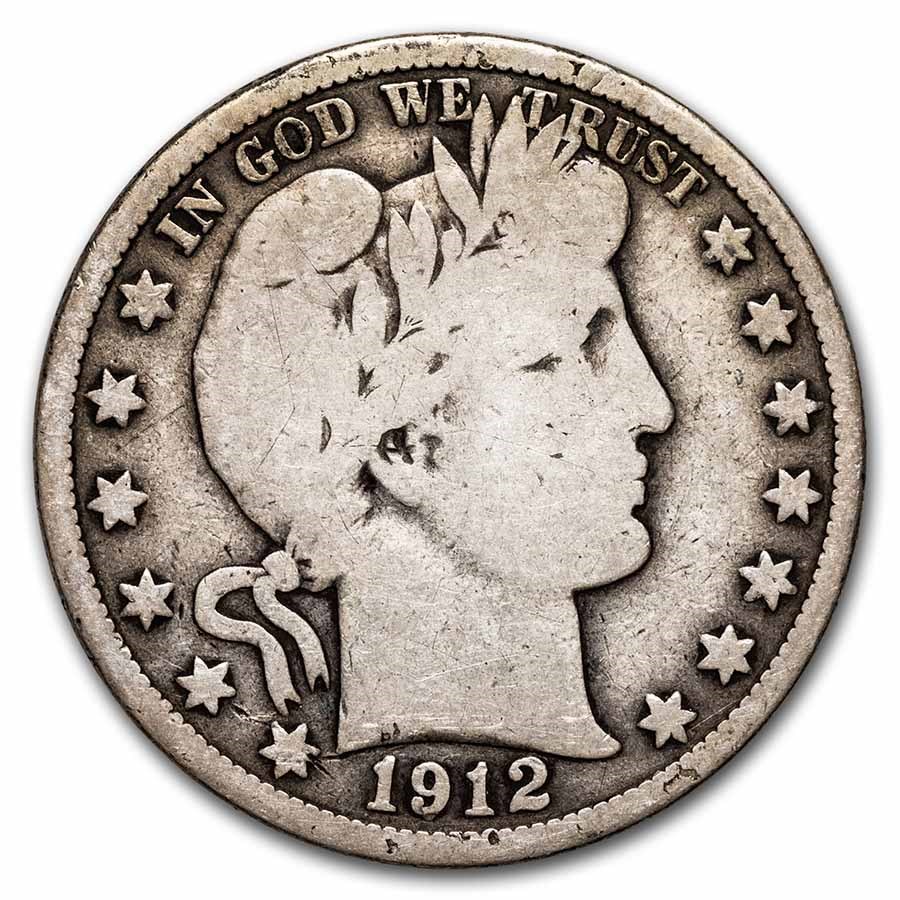 1912-S Barber Half Dollar VG