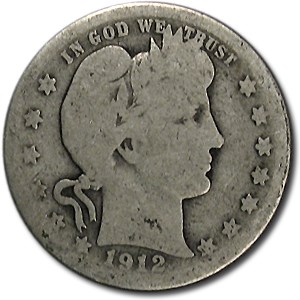 1912-S Barber Quarter AG 1912-S Barber Quarter AG