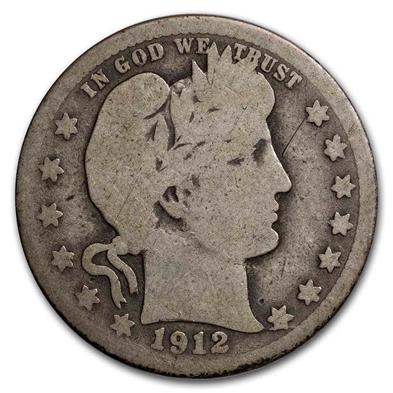 1912-S Barber Quarter AG 1912-S Barber Quarter AG