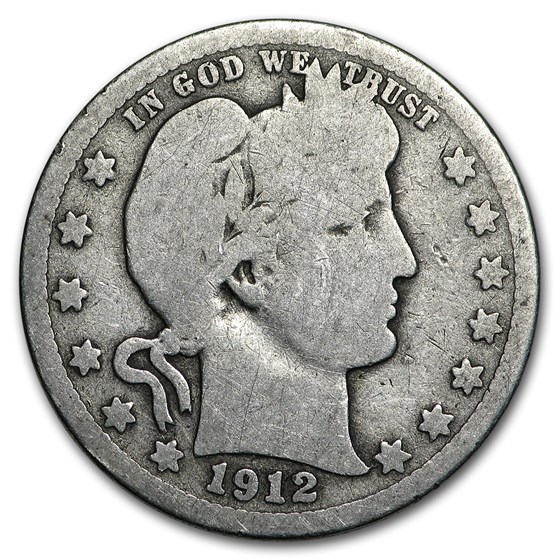 1912-S Barber Quarter Good 1912-S Barber Quarter Good